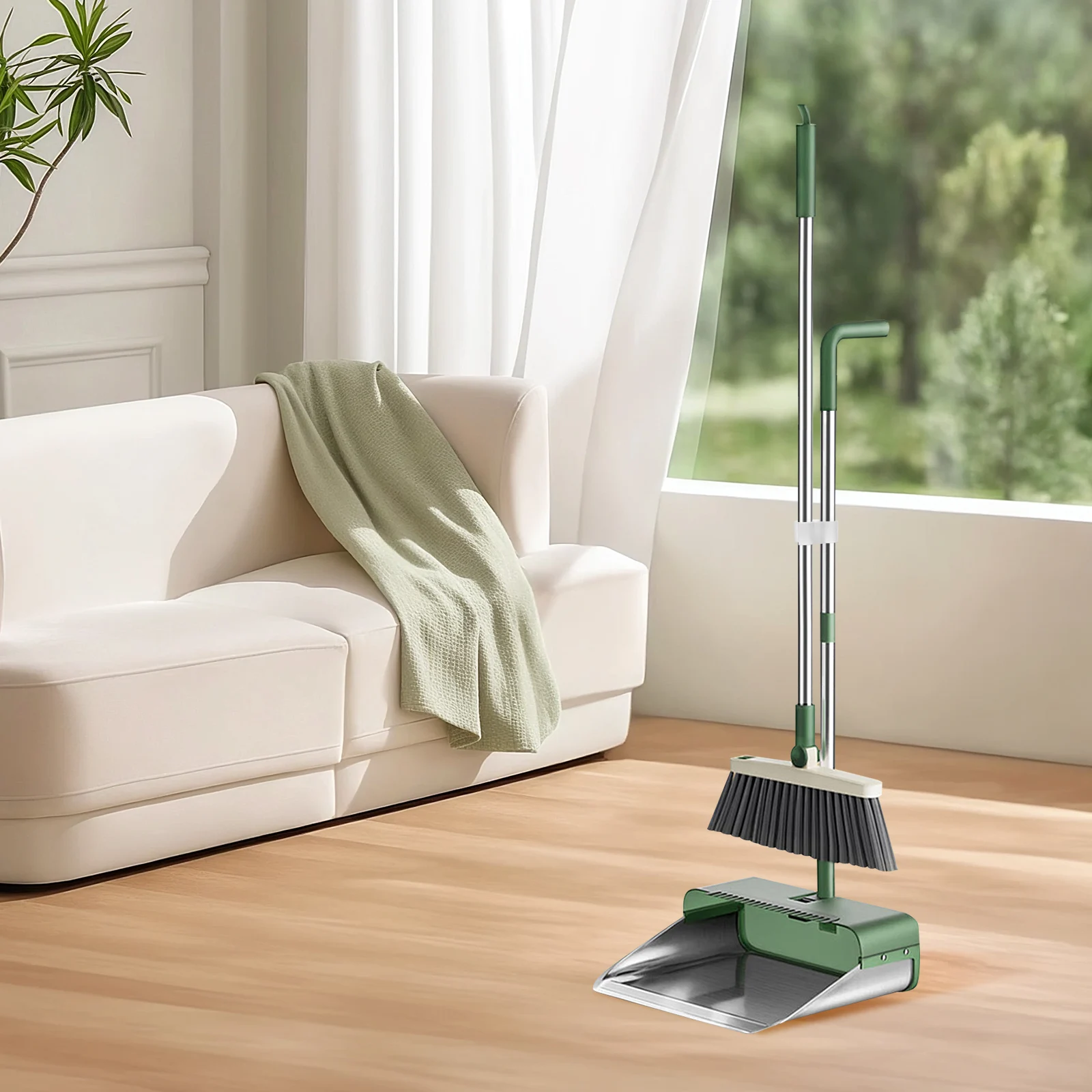 

2pcs Plastic Broom-Dustpan Securing Set Double Clamp Durable Easy Install Wide Compatibility Secure Connection Cleaning Tool