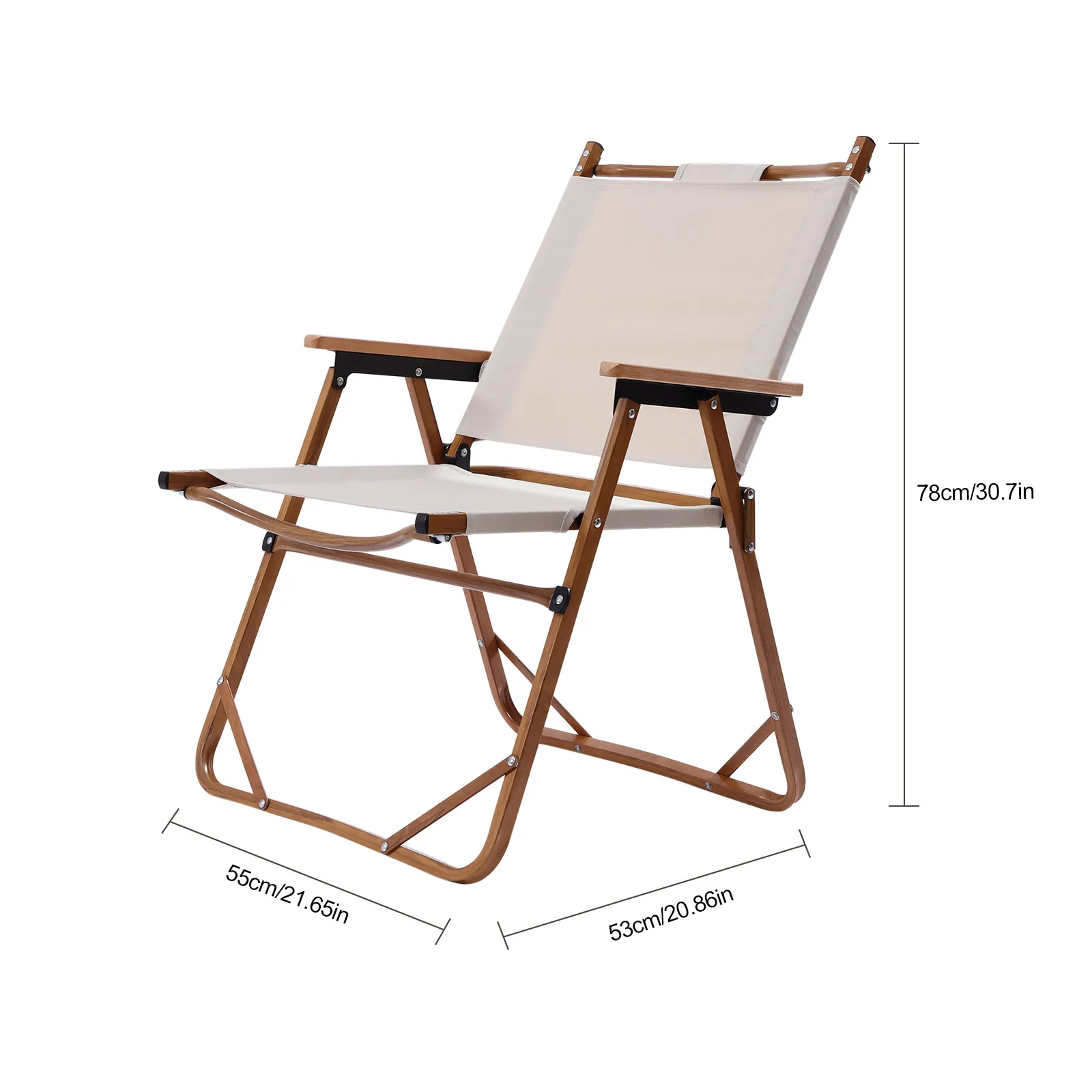 Beige Color Portable Folding Chair for Outdoor Activities Such as Camping Hiking Picnic Hunting Camping and Hiking Accessories