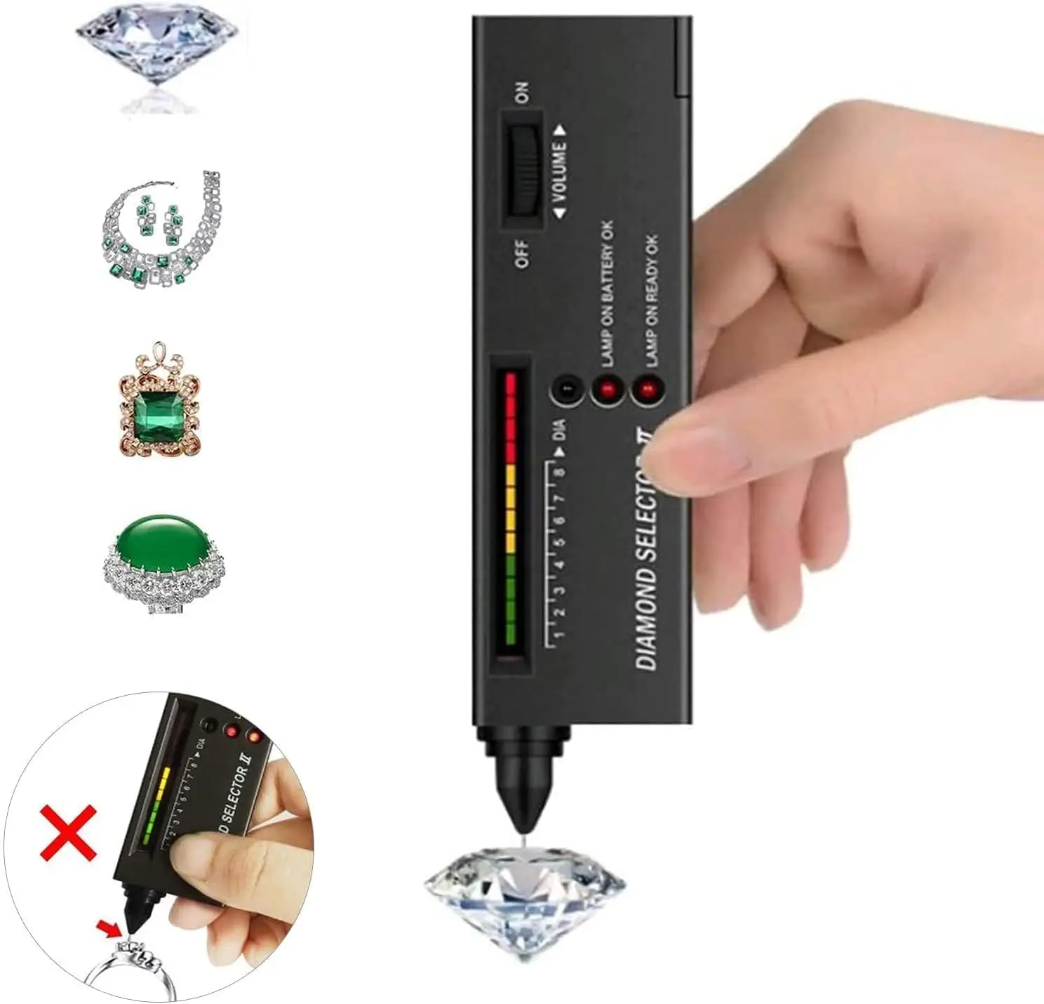 Professional Diamond Tester Pen High Accuracy Gem Testing Tool for Jewelry Novice and Experts