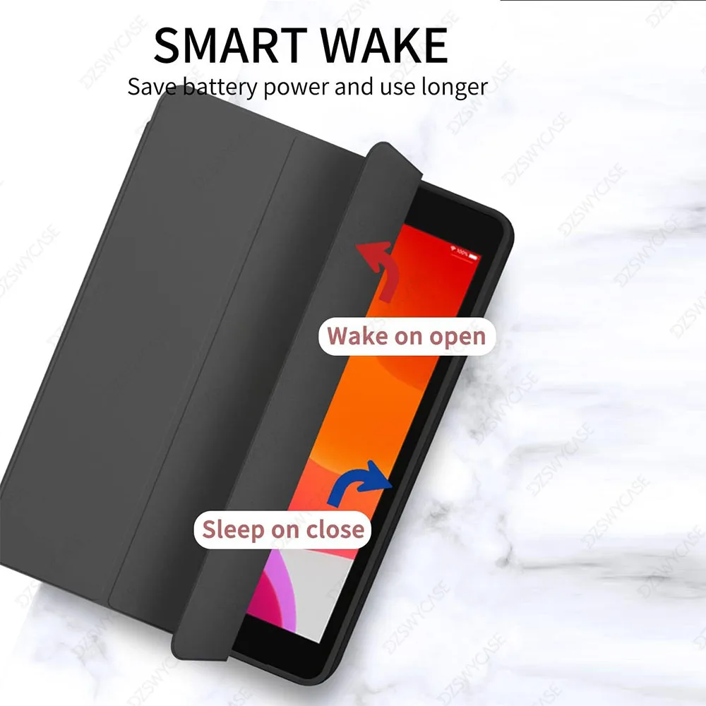 متوافق مع iPad 9.7 بوصة 6th/5th/Air 9.7 Generation 2018/2017 غطاء حماية مع حامل قلم رصاص، مع النوم/الاستيقاظ التلقائي