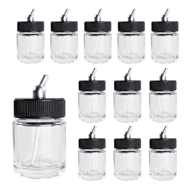 1PCS 22cc Glass Airbrush Pot Bottle Dual Action Airbrush Painting Bottle Container Professional Ink Cup Spray Gun Paint Jar