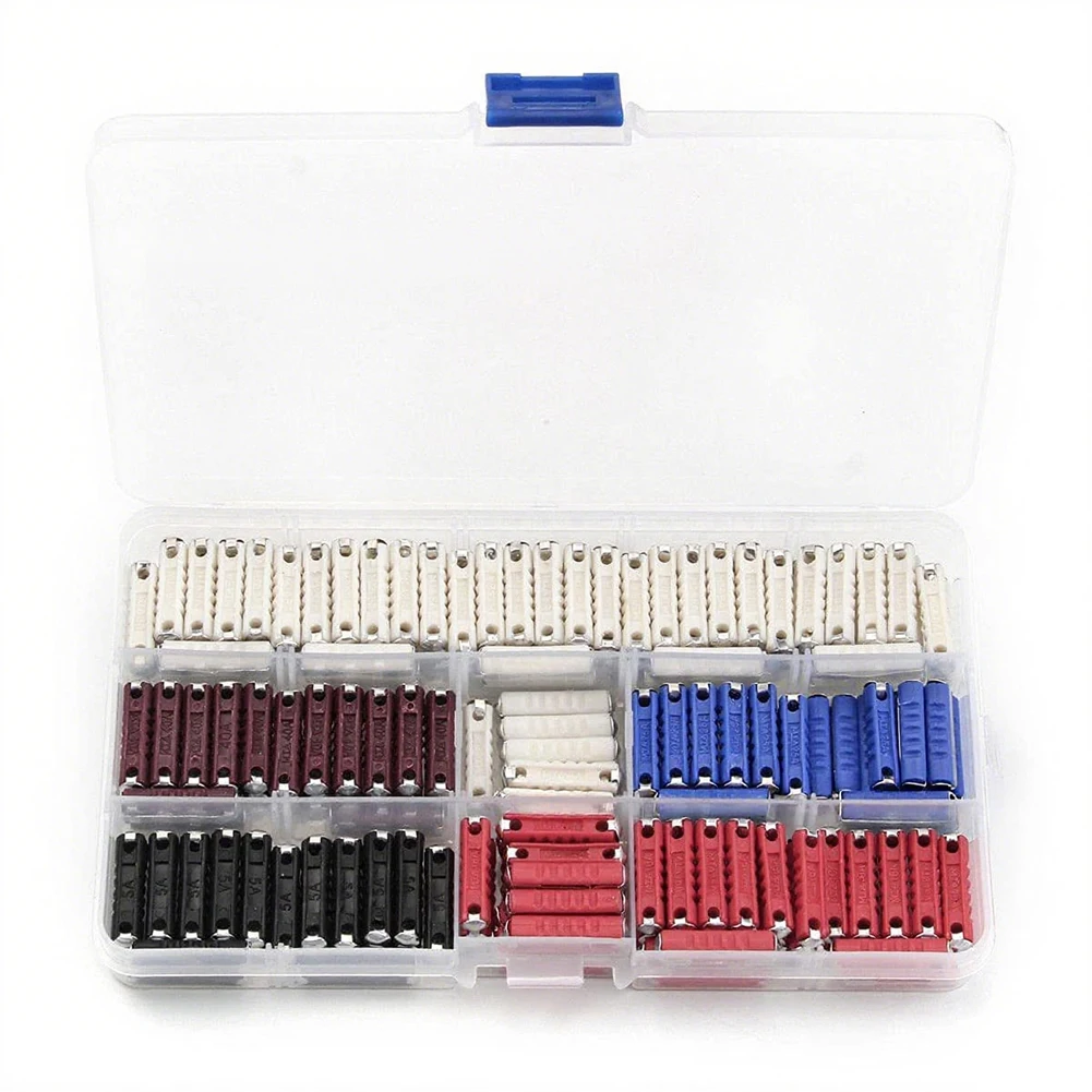 European Auto Fuse Assortment Kit 200PCS For Torpedo Fuses with 5A 8A 16A 25A 40A for Classic Car Electrical Circuits