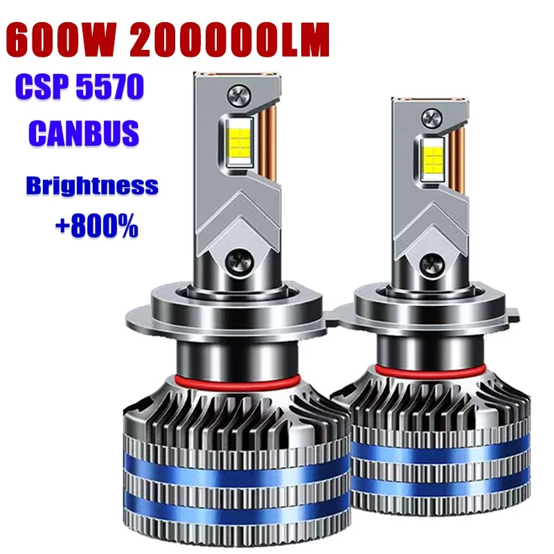 QIDEWIN Car LED light 9005 9006 H1 H7 H4 H11 9012 Bulb Canbus Led Lamp CSP 3570 Power Car Headlight H3 Light 600W 200000LM 12V