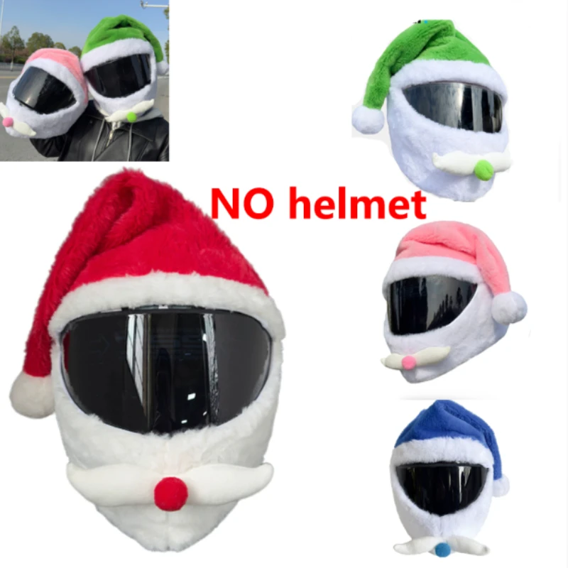 

Чехол на шлем Санта-Клауса, рождественский мотоциклетный анфас, безопасная шапка, гоночная шапка Санта-Клауса, рождественский подарок, аксессуары для мотоциклистов
