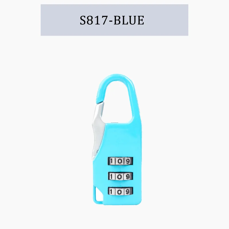 For S817  Mini Luggage Combination Lock  Customs-Approved Travel Padlock  Compact and Portable  Dormitory Locker Lock  Essential