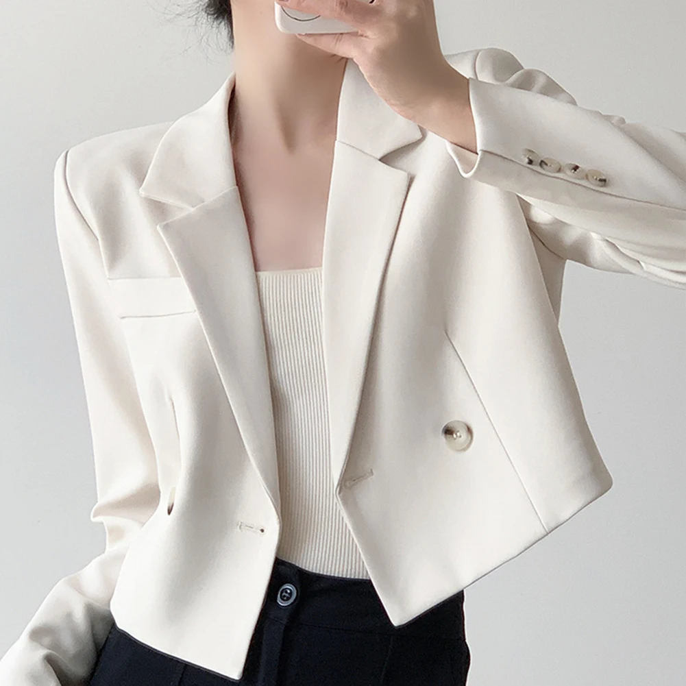 Fashion Summer Outerwear Women Casual Jacket Polyester Fabric Medium Stretch Solid Pattern Lapel Collar Long Sleeves
