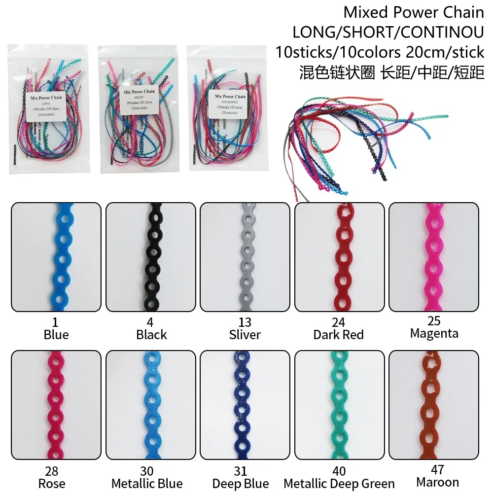 10Mixed Color Bulk Orthodontic Power Chain  Bracket Treatment Material