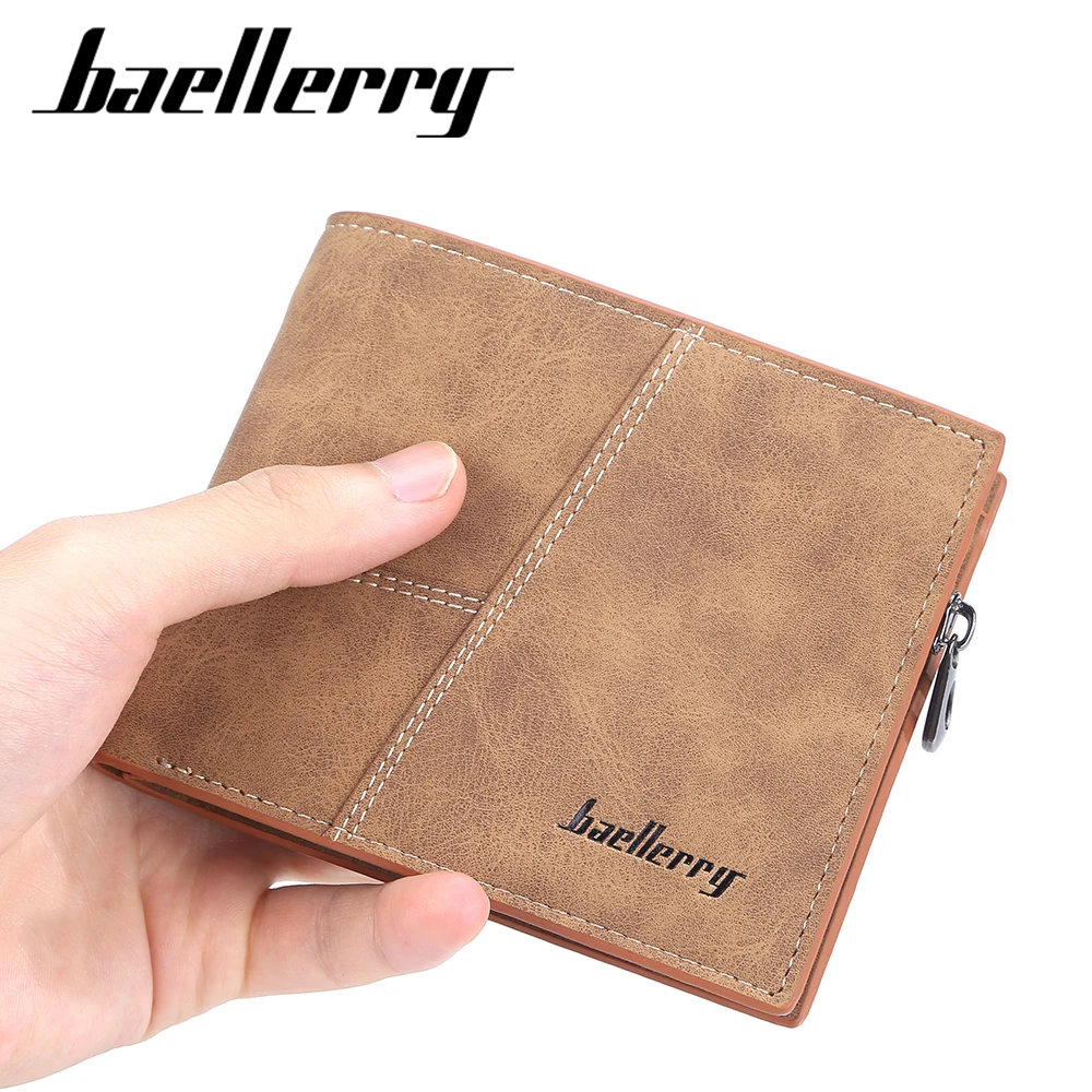 

Baellerry New Simple Short Men Wallets Brand Credit Card Holder Zipper Male Purse Small Coin Pocket Men Wallets Carteria