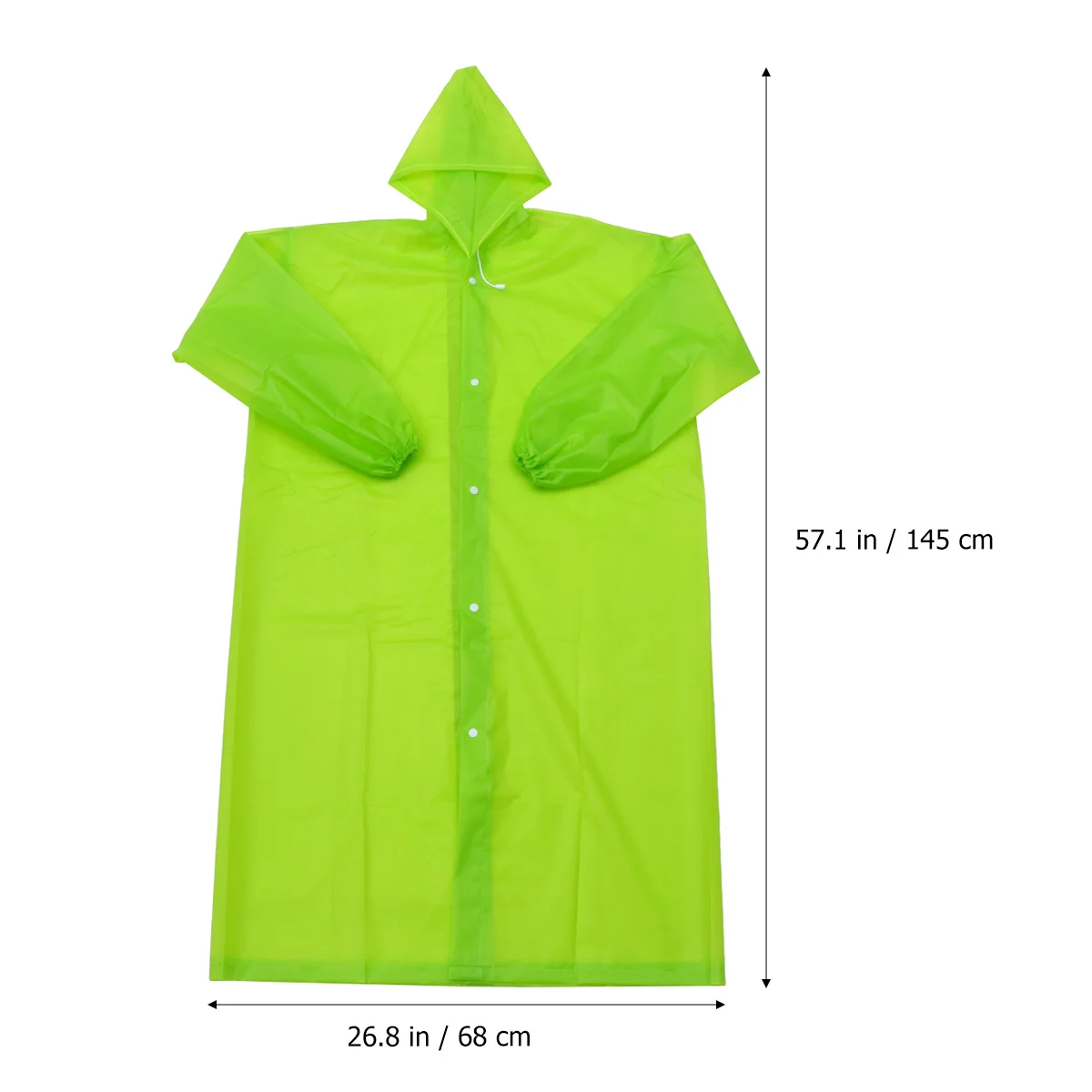 

Adult Transparent Raincoat Matte Eva Reusable Waterproof Outdoor Rainwear Size Breathable Durable Elastic Cuff