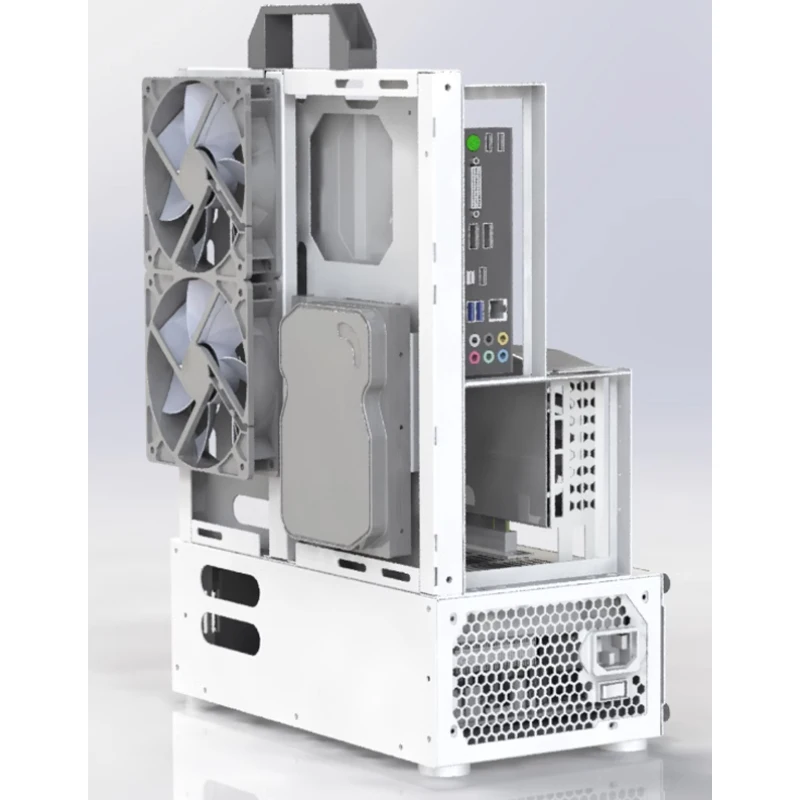 Casing komputer tipe terbuka bingkai vertikal rak Casis ATX MOD DIY Desktop Gaming PC kabinet menara Gaming mendukung ATX/ MATX