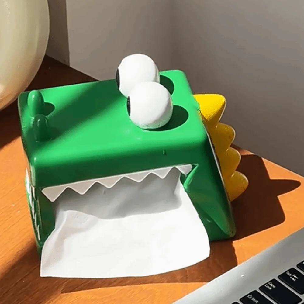

Figure Model Crocodile Tissue Box Doll Toy Decorative Tissue Box Ornament Cartoon Collectible Crocodile Napkin Holder