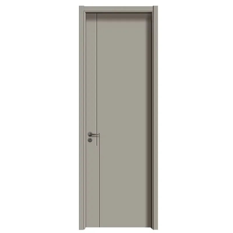 Moistureproof MDF Carbon Crystal Interior Door Customized Size Wooden Door for Apartment Engineering Projects