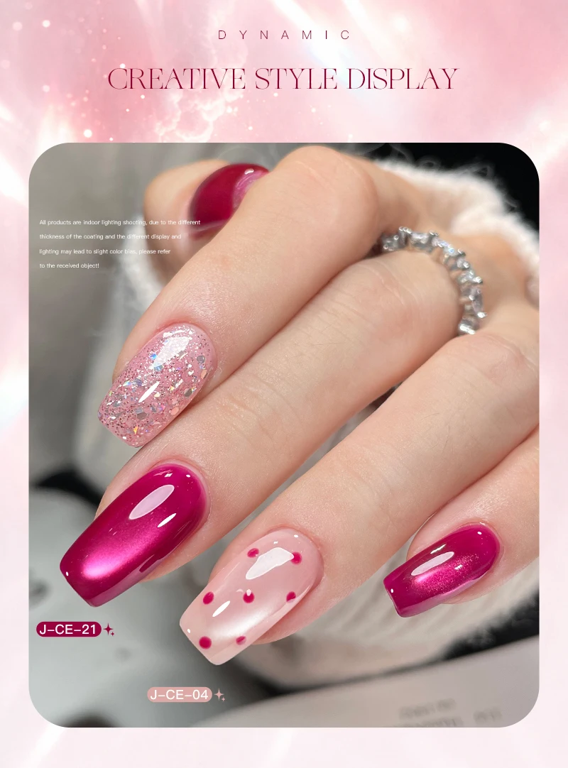 Edle Flasche 15ml Diamant-Katzenaugen-Gel-Nagellack TPO/HEMA-FREI Magnetischer Semi-Permanenter Soak-Off UV-LED-Gel-Lack Nagelzubehör – Detail 4