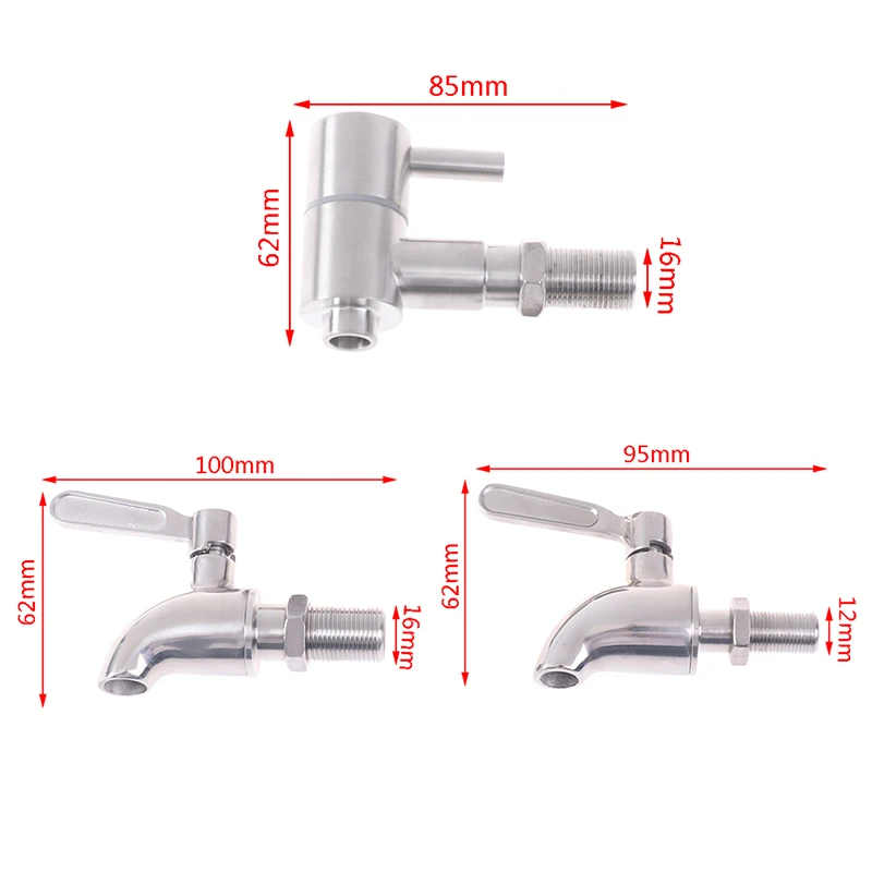 Wine Barrel Water Spigot Tap 304 Stainless Steel Faucet Beer Beverage Dispenser Stopcock Water Tap