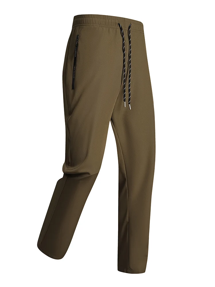 Men's Long Straight-Leg Woven Sport Pants Fall Season Stretchy Fitness Running Trousers Business Commuting Smart Casual