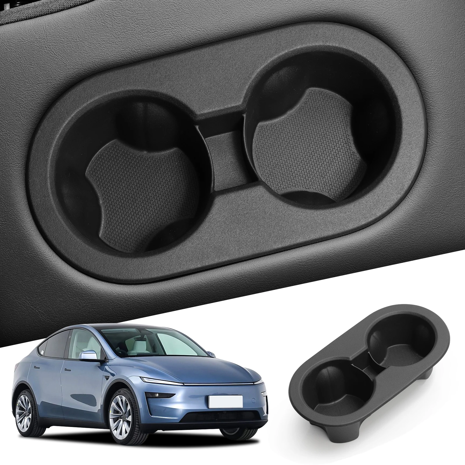 LUCKEASY für Tesla Model Y Juniper 2025 2026 Getränkehalter für die zweite Reihe, Aufbewahrungsbox für Getränke, Innenzubehör – Detail 1