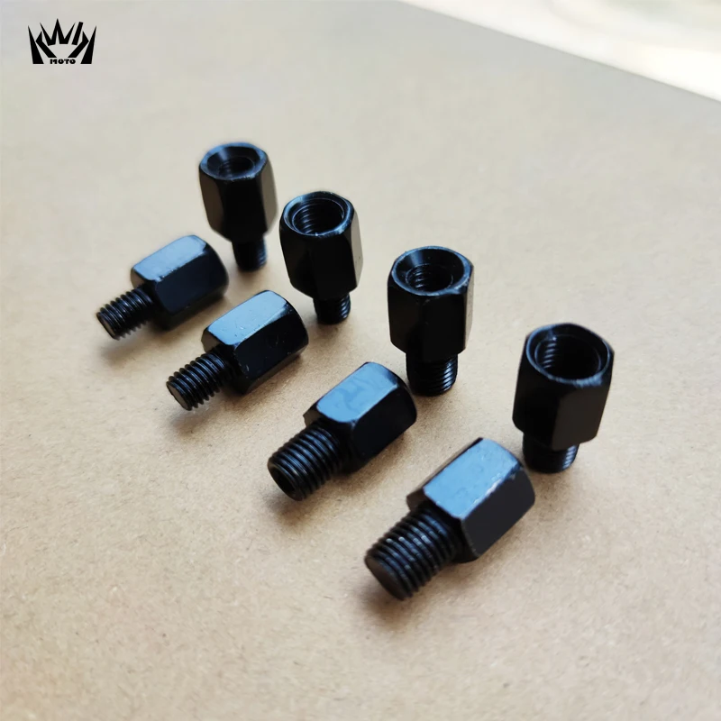 1/2/4/10 Pcs Black Motorcycle Mirror Adapters M10 10MM M8 8MM Rearview Mirrors Conversion Bolt Clockwise Right Left Thread