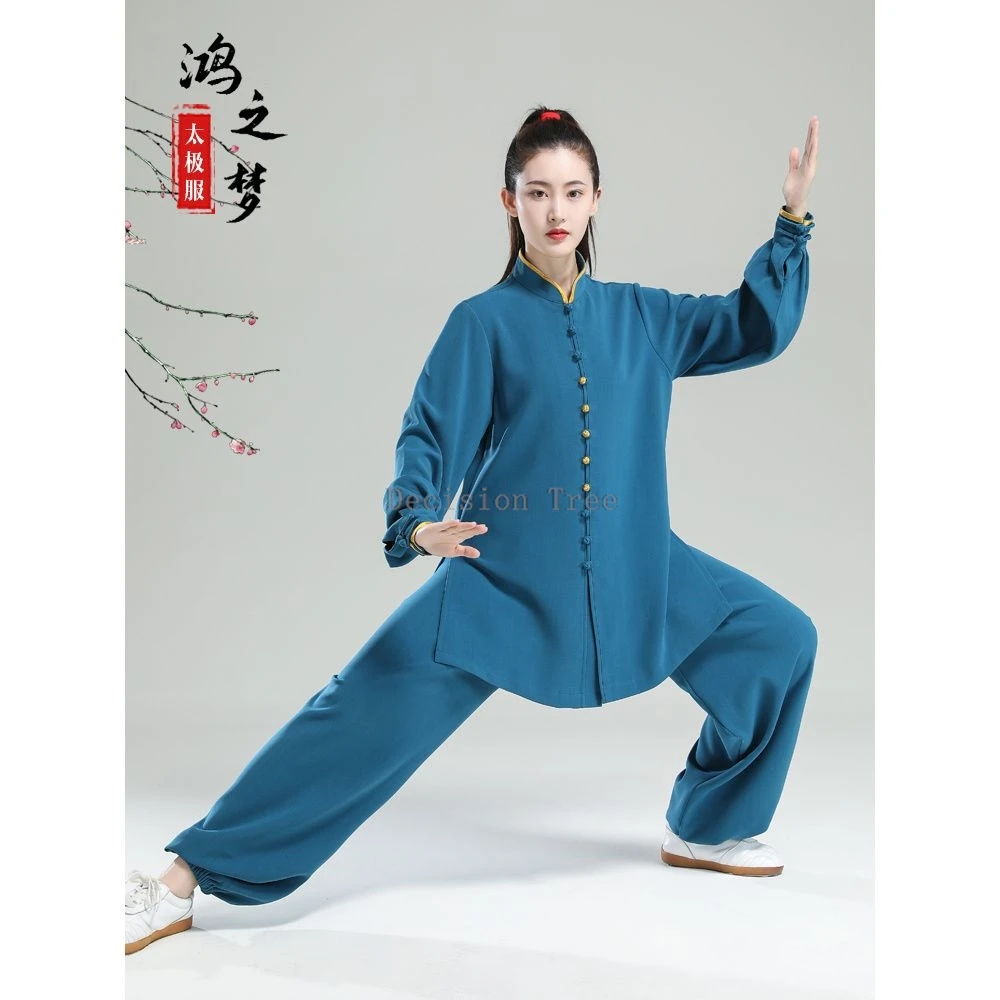 2025 New autumn and winter chinese Tai Chi practice clothing martial arts performance clothing training clothing sets men women