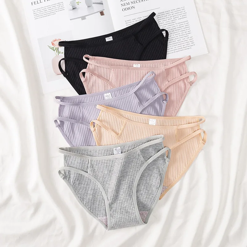 Women Cotton Sexy Underwear Threaded Women's Underwear Female Comfortable Briefs Underpant Breathable