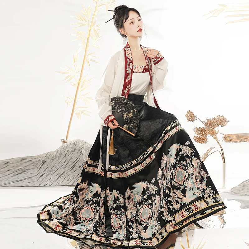 Nieuwe Chinese Stijl Hanfu Verbeterde Vrouwen Ming Dynastie Rode Hanfu Jurk Oosterse Verbeterde Hanfu Cosplay Kleding Horce Face Rok