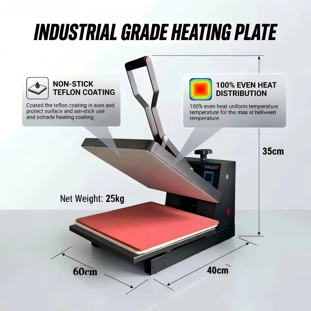 Economic Electric New Manual Open Type Household Heat Press Machine TH38x38CM Garment Heat Transfer Printing Machine