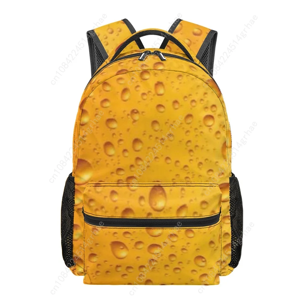 Beer Print All-over Print Student Backpack Custom Casual Suitable for Travel and Camping Lightweight, and Easy To Clean