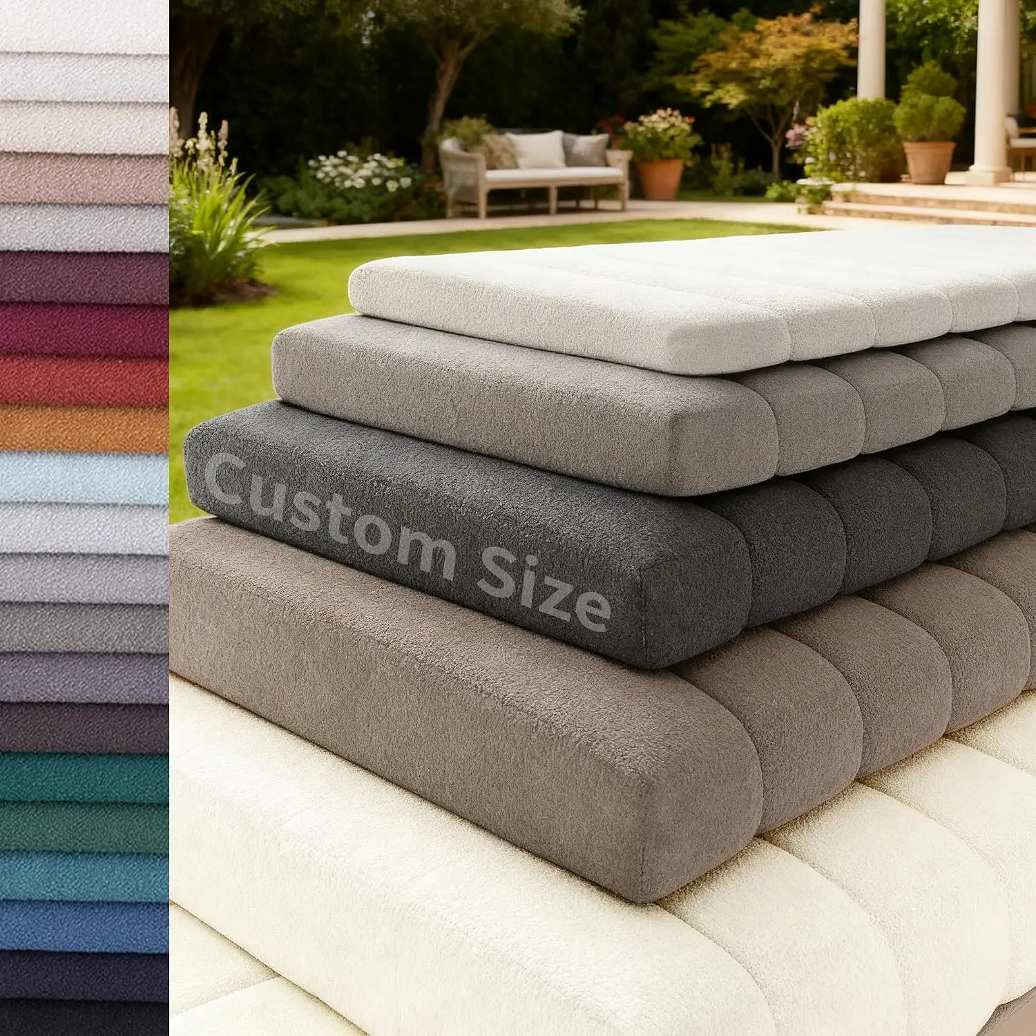 Custom Teddy Velvet Bay Window Seat Waterproof Long Bench Cushion Seat Pad Long Mattress Padding Chair Seat Pad Decorative Pads