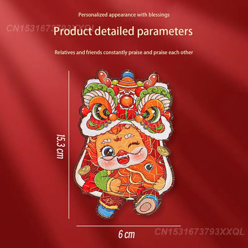 Laser Rode Envelop Uitstekende Textuur Uniek Ontwerp Handig Feestelijk Draak Jaar Viering Cartoon Rode Envelop Modieus