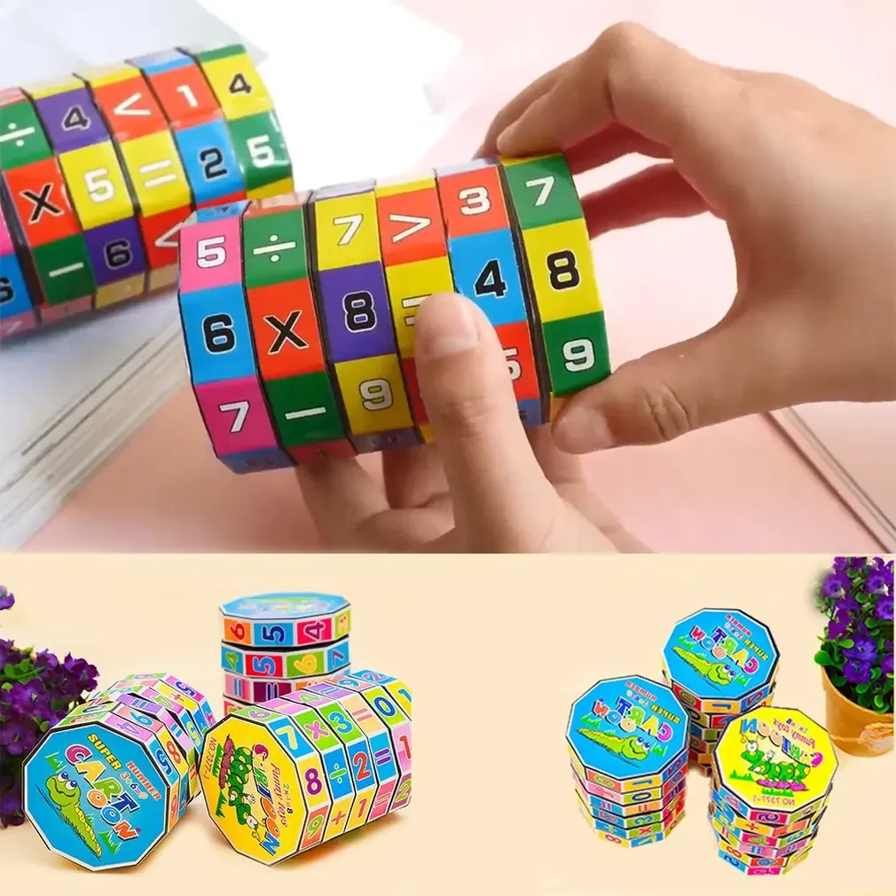 Rekenkundig Speelgoed Voor Kinderen Cilindrisch V-Kubus 6 Nummers Magische Kubus Speelgoed Puzzelspel Cadeau Om Kinderen Te Helpen Wiskunde Te Leren