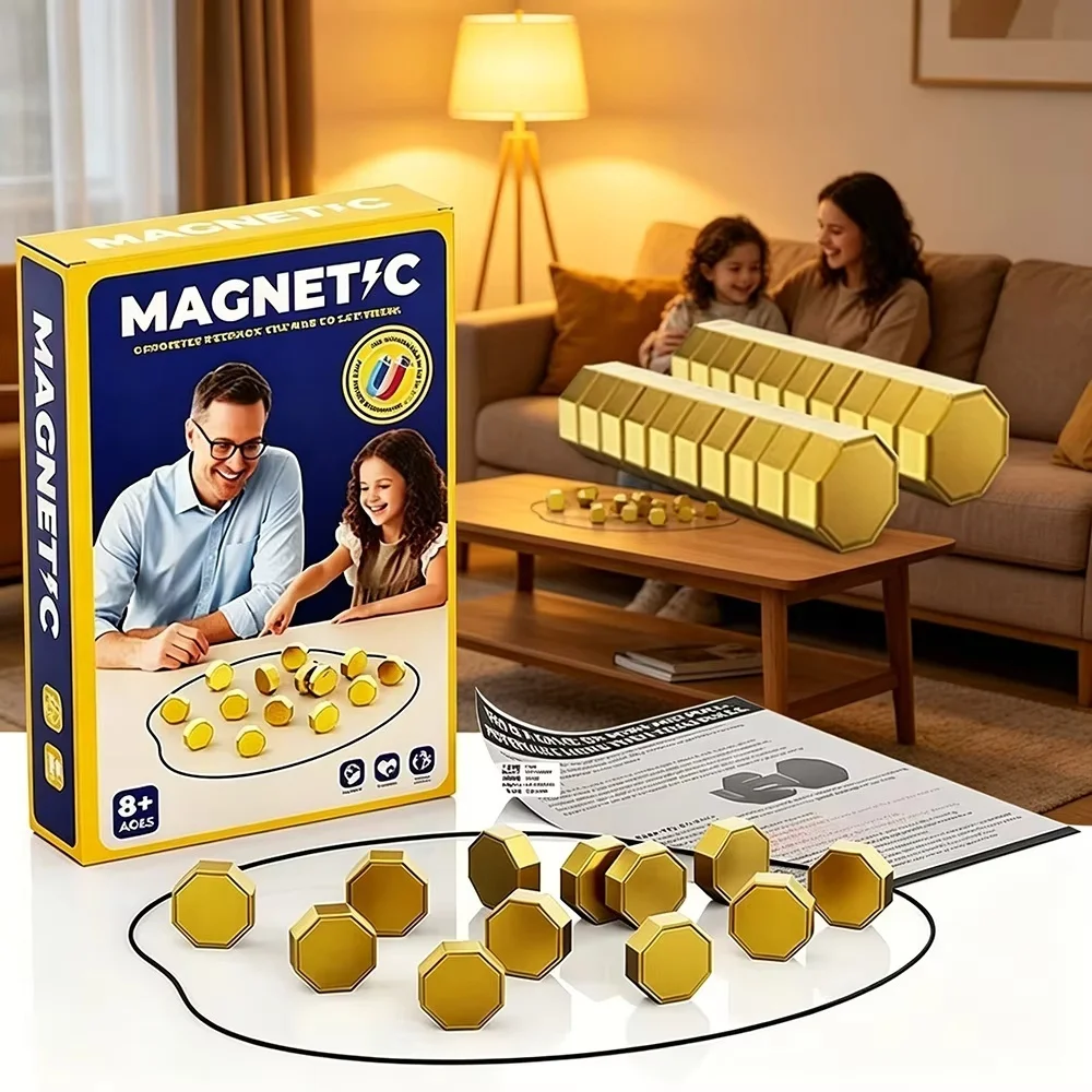 

Jogo de Pedras Magnéticas para Festas, Jogo Interativo de Tabuleiro Magnético, Jogo de Estratégia para Família, Crianças e Adult