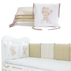 6PCS Newborn Bed Cotton Pillow Cushion Infant Crib Protector Cot Fence Decor Little Bear Baby Room Crib Bumper Baby Bedding Set