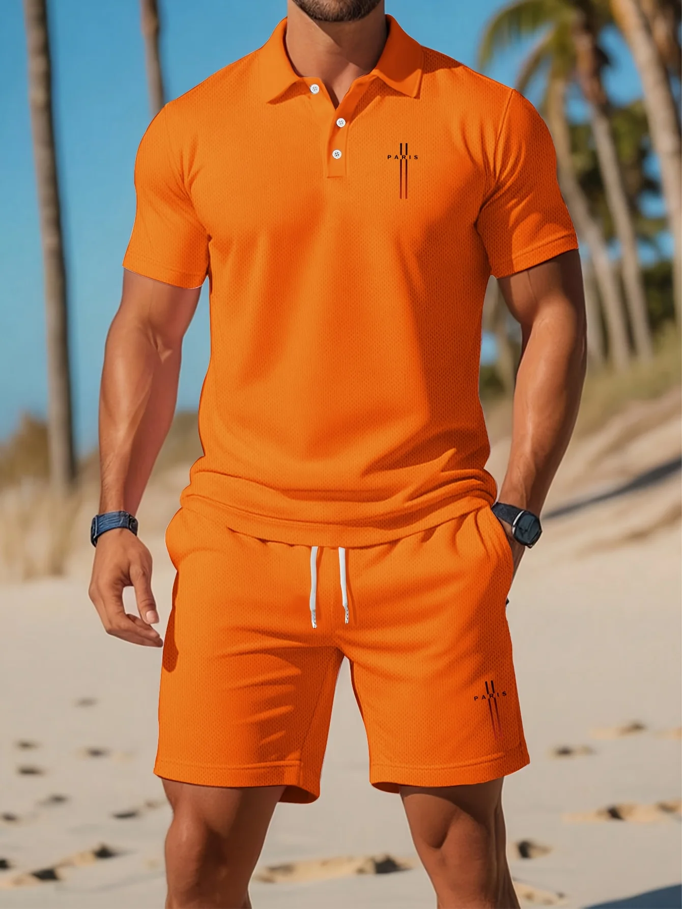 2026 Summer Men's Polo Shirt Set - 3D Printed Design Breathable Lightweight Comfortable Fashionable Outdoor Men's Clothing view 5