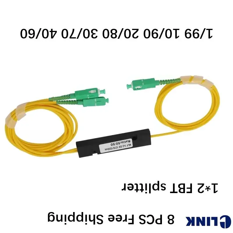 Splitter FBT 8pcs SC/APC Kotak Abs jendela ganda rasio 30/70 90/10 80/20 optical fused coupler untuk FTTH 1310/1550nm pengiriman gratis