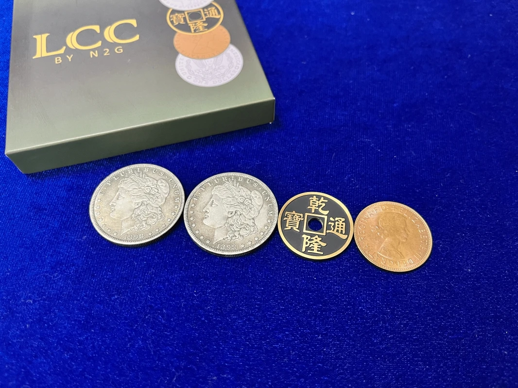 LCC by N2G change 4 coins to 1 magic tricks easy to do close up coin magic exquisite seamless prop collection