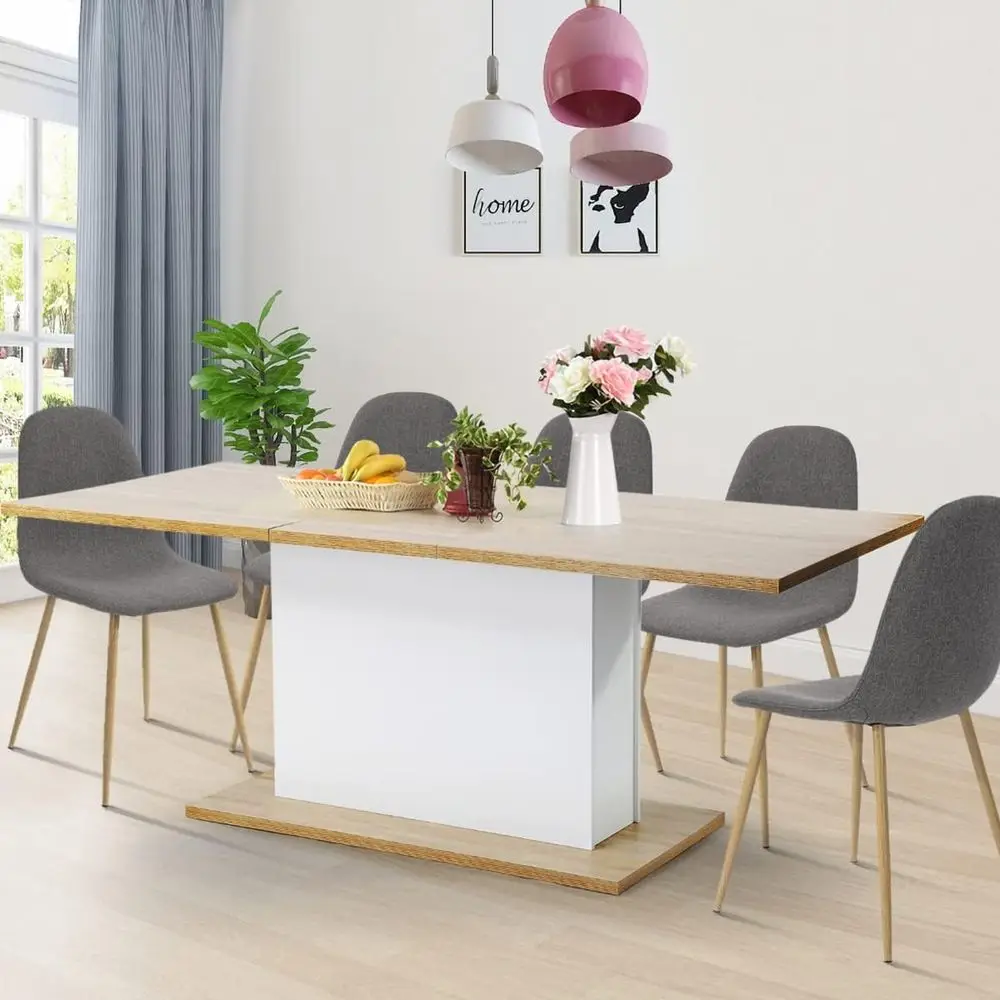 

Expandable Wooden Dining Table for 4-8 People, Kitchen Island, Suitable for Home and Restaurant Use