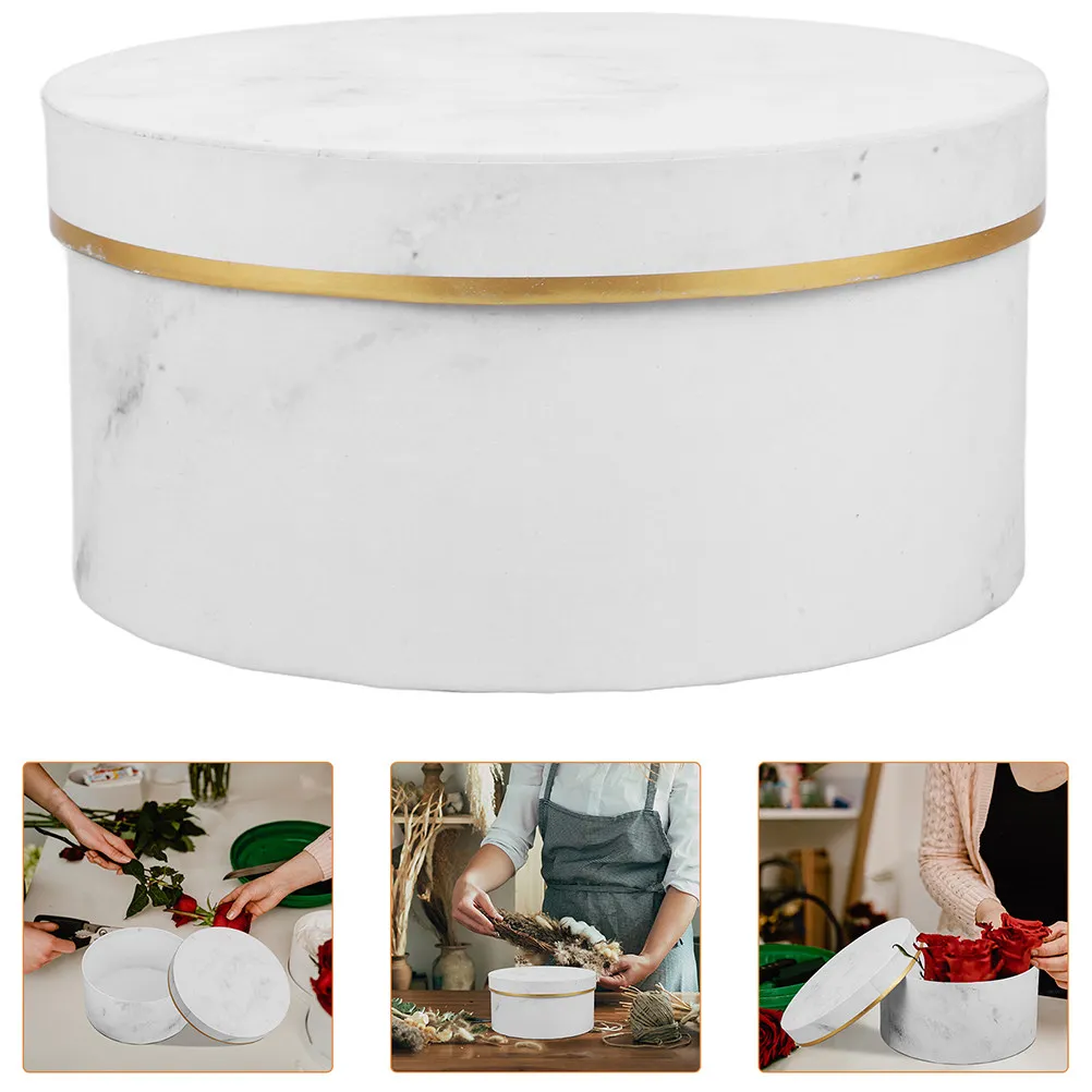 Elegant Round Marble Flower Packaging Box Secure Holder for 