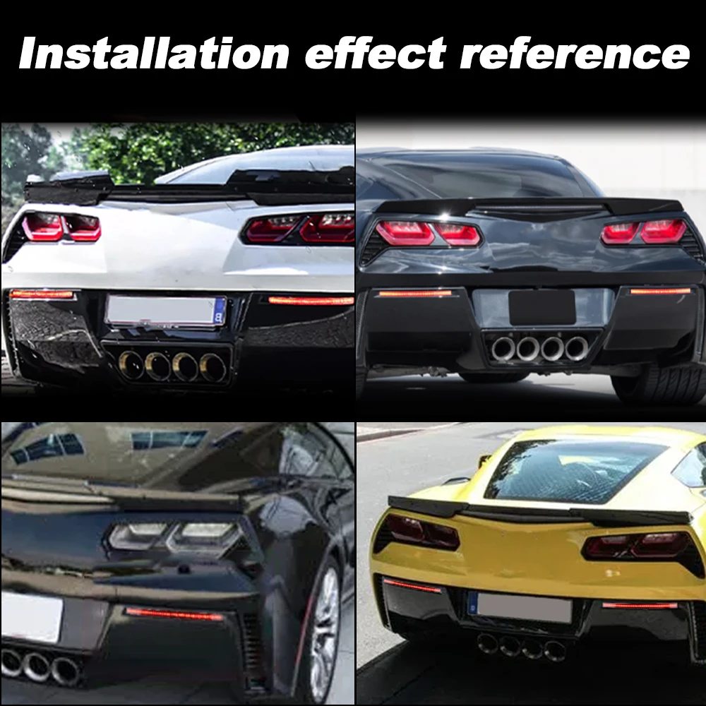 2xSmoked/Red Lens Red LED Car Rear Bumper Reflector Lights For 2014-2019 Chevrolet Corvette C7 Brake Tail Lights Rear Fog Lights