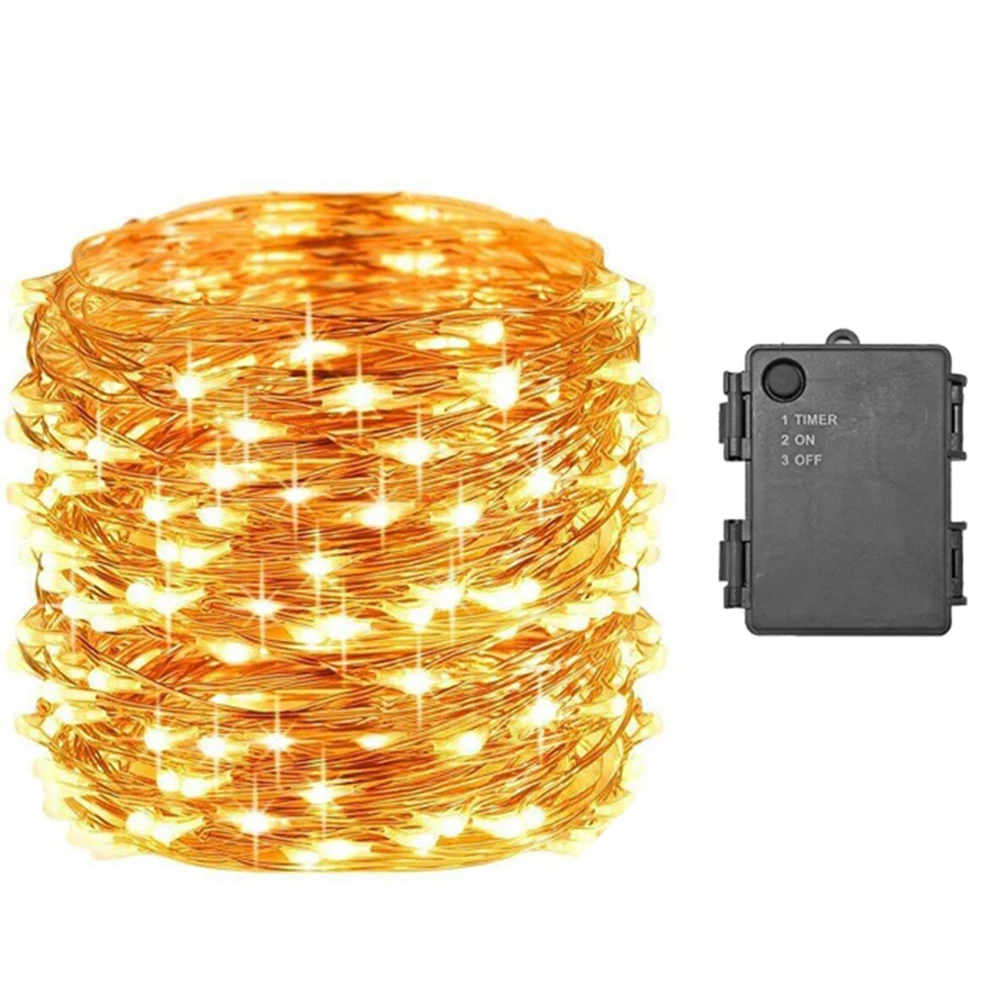 

Светодиодная гирлянда-штора на медной проволоке, водонепроницаемая IP65, для праздников и вечеринок (теплый свет)