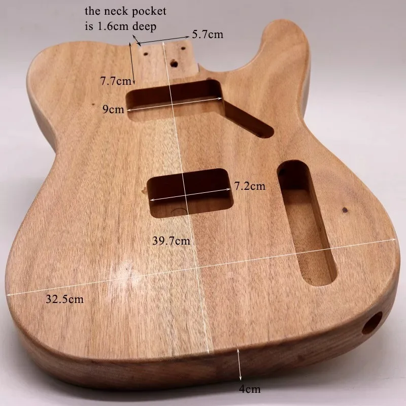 Unfinished TL Style Electric Guitar Body Okoume Wood Blank Shell DIY Modification Guitar Accessory Part