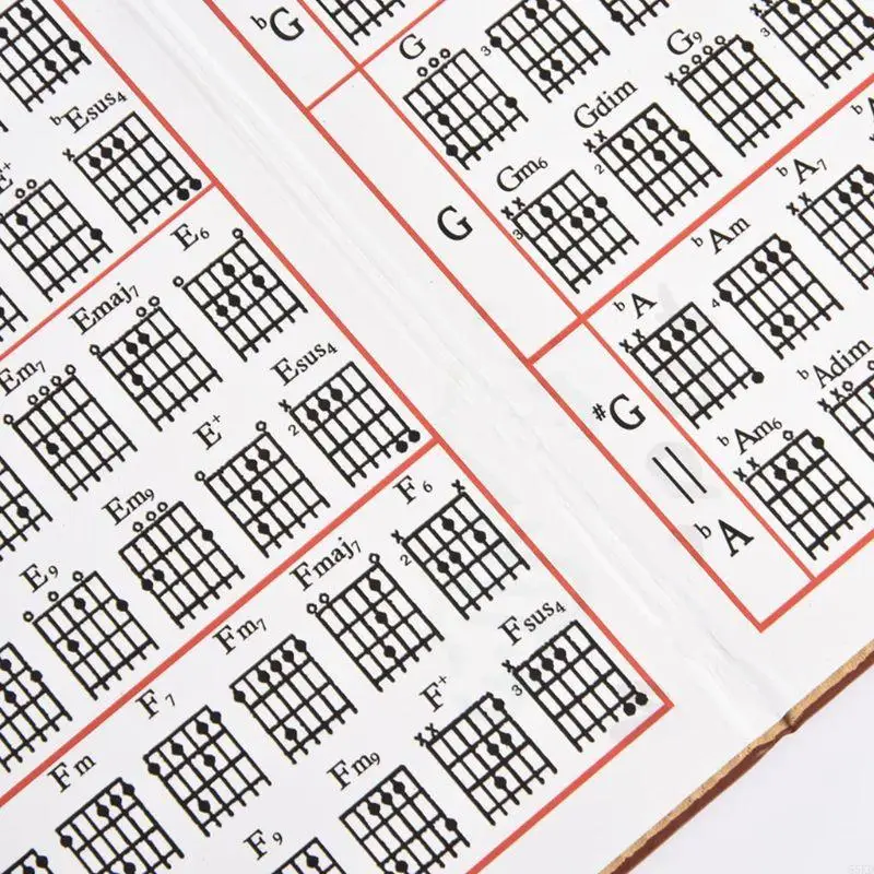 55KD Guitar Chord Book Chart 6 String Paperback Chords Tablature C-B Tone All Chords