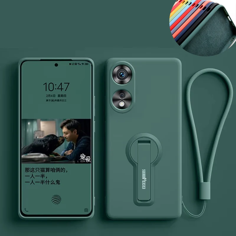 For OPPO A38 4G Cover A78 On Opo Appo A18 Case A58 Shockproof Silicone Phone Cover With Holder Back Bumper funda OppoA78 4G