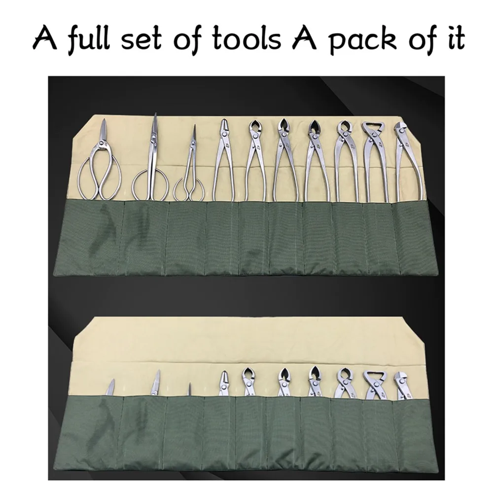 ​Canvas Bonsai Tool Bag​ ​Multifunction​ ​Compact​ ​Bonsai Tool Roll​ ​10 Pockets ​ ​Bonsai Tool Case​