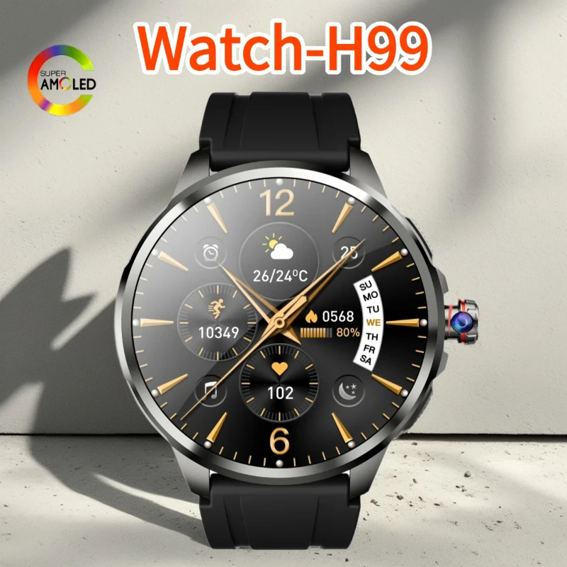 GoldenSpike H99 5G Full Netcom Smartwatch 1.95 inch Amoled Screen Google Play Store GPS WIFI 256GB Rom Game Video Smart Watch