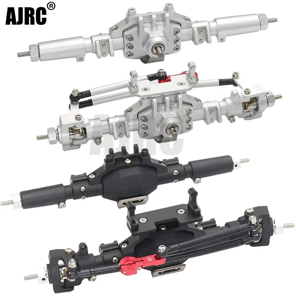 

AJRC Diamond-Shaped Aluminum Alloy Complete Front & Rear Axle for 1/10 RC Crawler Truck Axial SCX10 II 90046 90047 RGT 86100