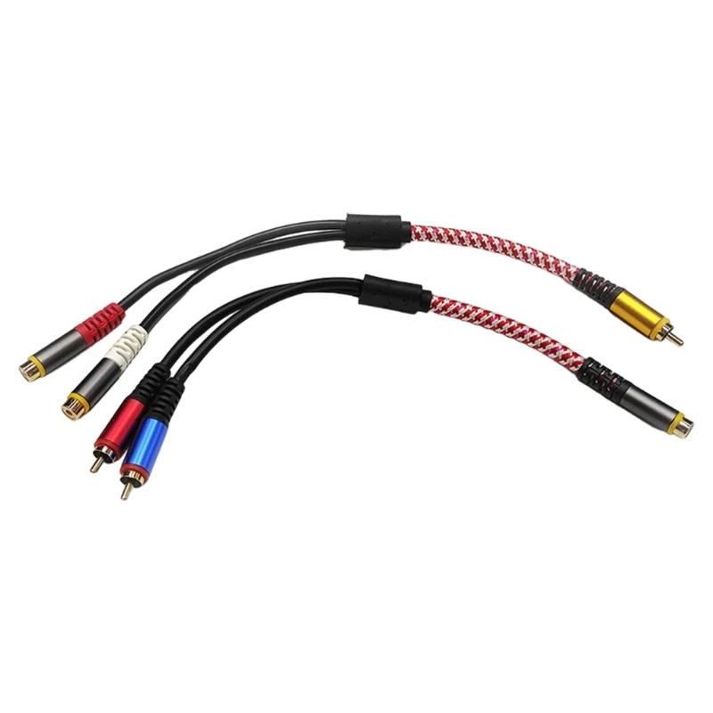 Nylon Braided  Cable 1 Male 2 Female Cable/1 Female 2 Male Cable Car Sound Modification for Home Cinemas Amplifier