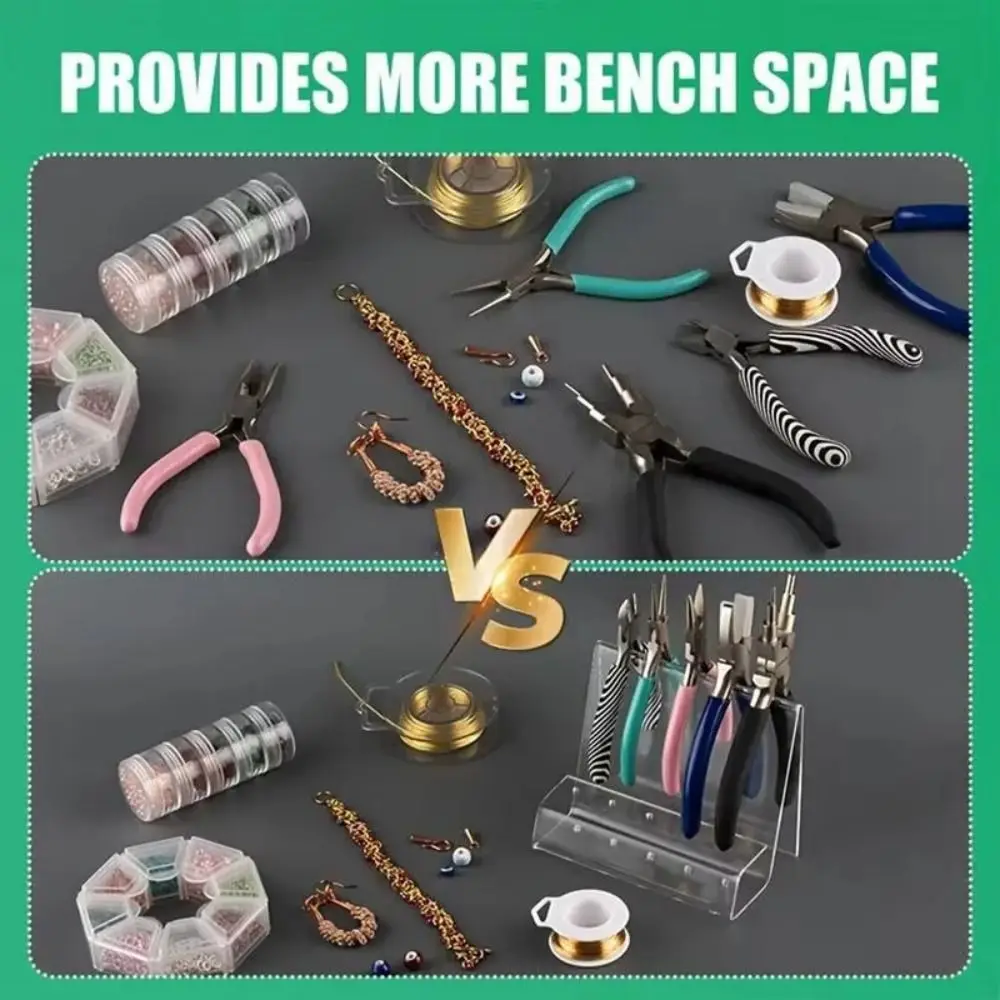 Support de pinces en acrylique, Design peu encombrant, support moderne, organisateur d'outils de bijoux, présentoir Transparent