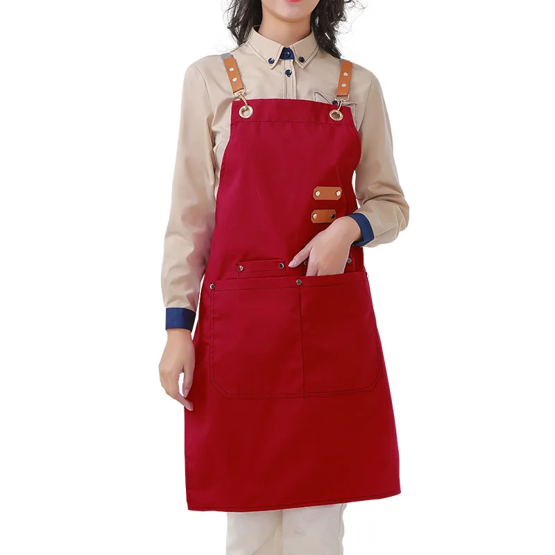 Canvas apron custom nail salon coffee milk tea shop catering baking apron work clothes wholesale