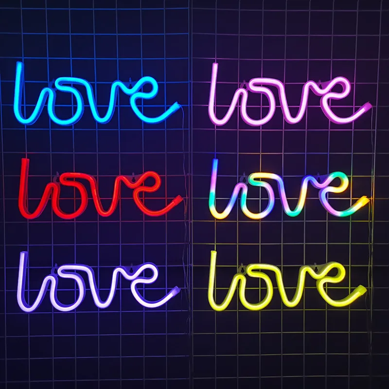 Love LED Neon Sign Light Glowing Valentine\'s Day Propose Festival Decoration Neon Lamp For Home Party Decor Adult  Gift