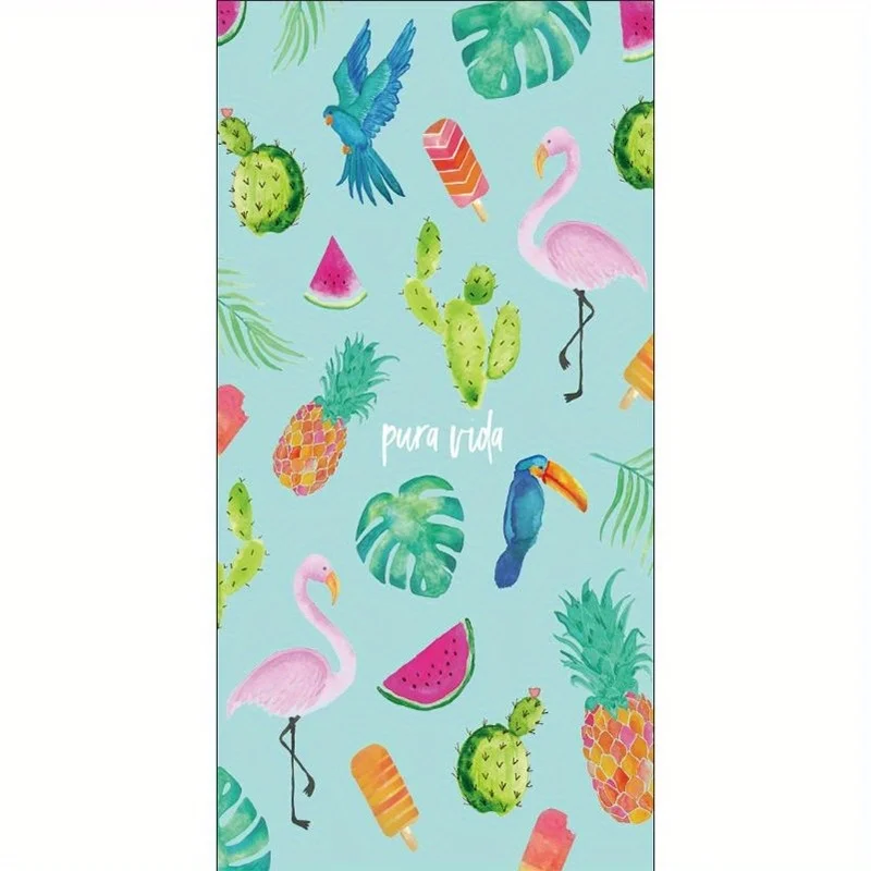 

Beach Towel Watercolor Tropical Print Pattern Sun Protection Windproof Suitable For Swimming Pool Camping Travel Blanket