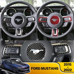 4X For Ford Mustang 2015 2016 2017 2018 2019 2020 2021 2022 Car Steering Wheel Stickers Cover Trim Decor Decoration Accessories